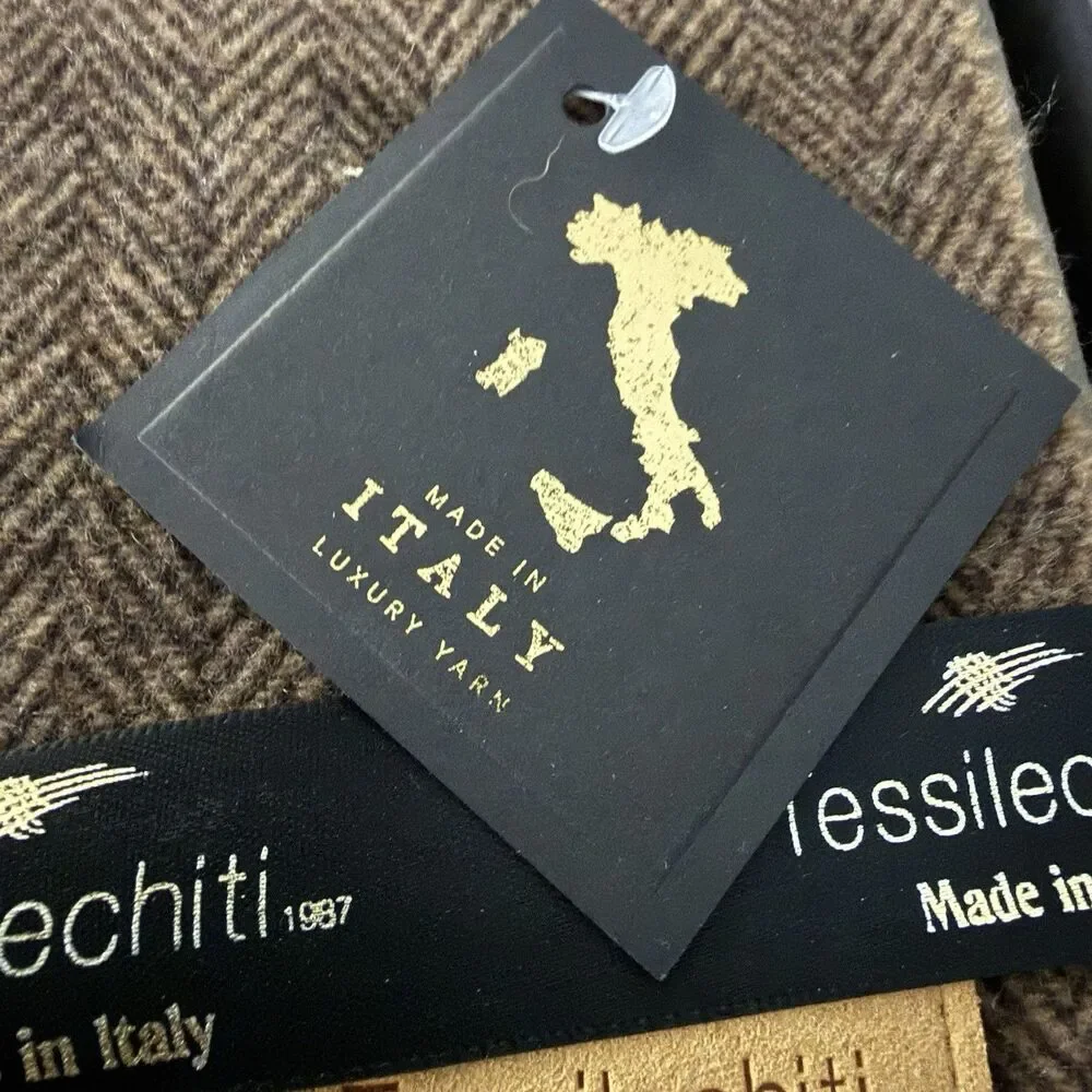 Italian Cashmere Wool Tessilechiti Scarf Made In Italy Brand NWT In Gift Box